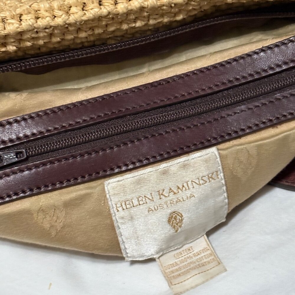 Helen Kaminski Crochet Raffia & Leather Crochet Boho Hobo Shoulder Crossbody Bag - Picture 15 of 16